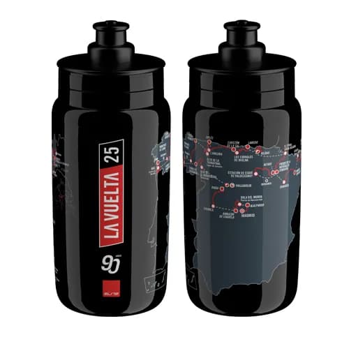 Фляга ELITE FLY з мапою Vuelta 2025 чорна 550 мл