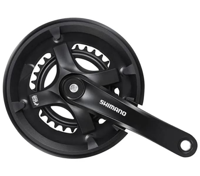 Шатуни Shimano FC-TY501, 175мм, 46x30, пластиковий захист, чорні, OEM