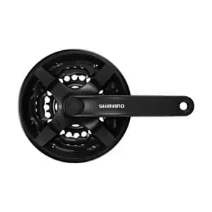 Шатуни Shimano FC-TY301, 170мм, 42x34x24, пластиковий захист, чорні, OEM