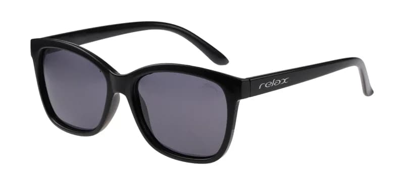Окуляри дитячі Relax Frigo чорні глянцеві, лінза smoke  (Polarized TAC 1,1 mm), кат. 3