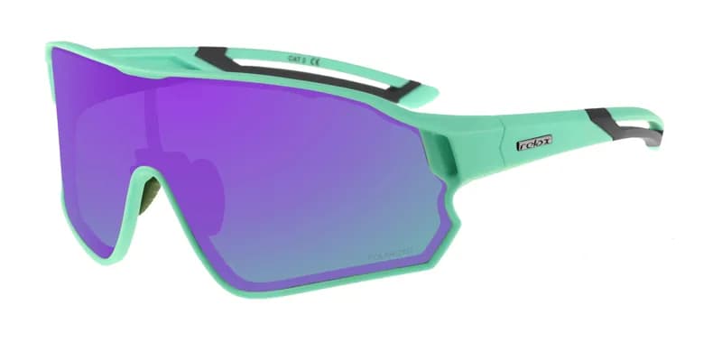 Окуляри Relax Artan зелені матові, лінза smoke  (Polarized TAC 1,1 mm), purple revo, кат. 3