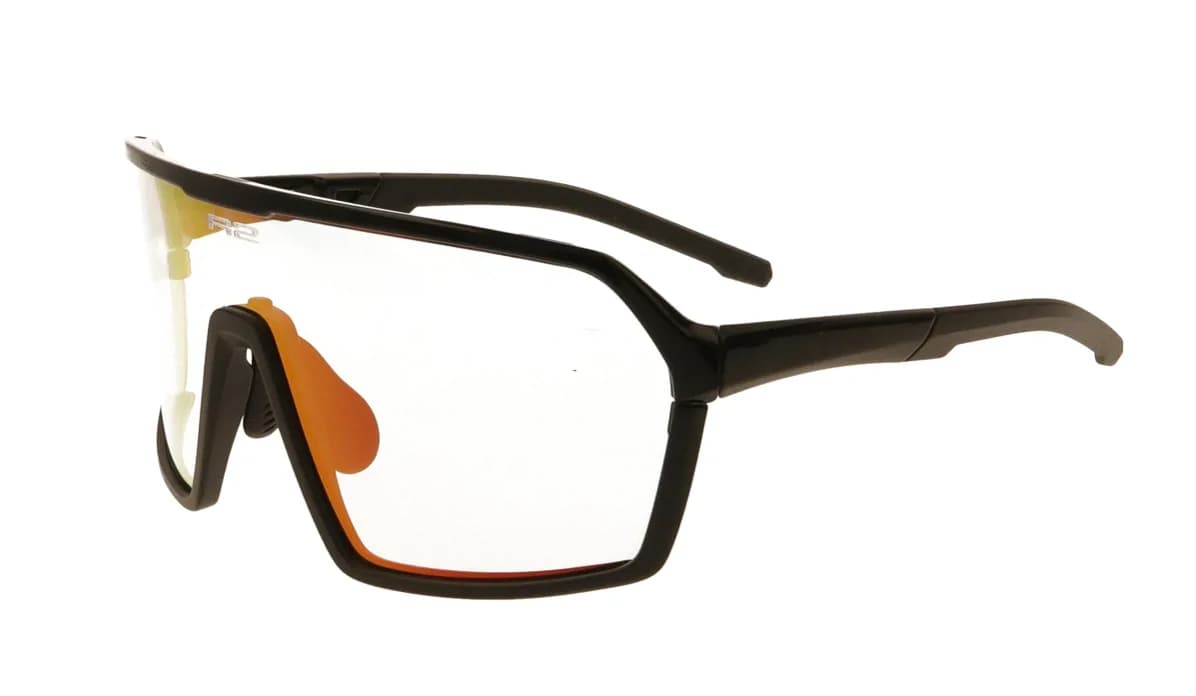 Окуляри R2 FACTOR чорні глянцеві/мат, лінза clear to grey (Photochrom), black/red full revo, кат 1-3