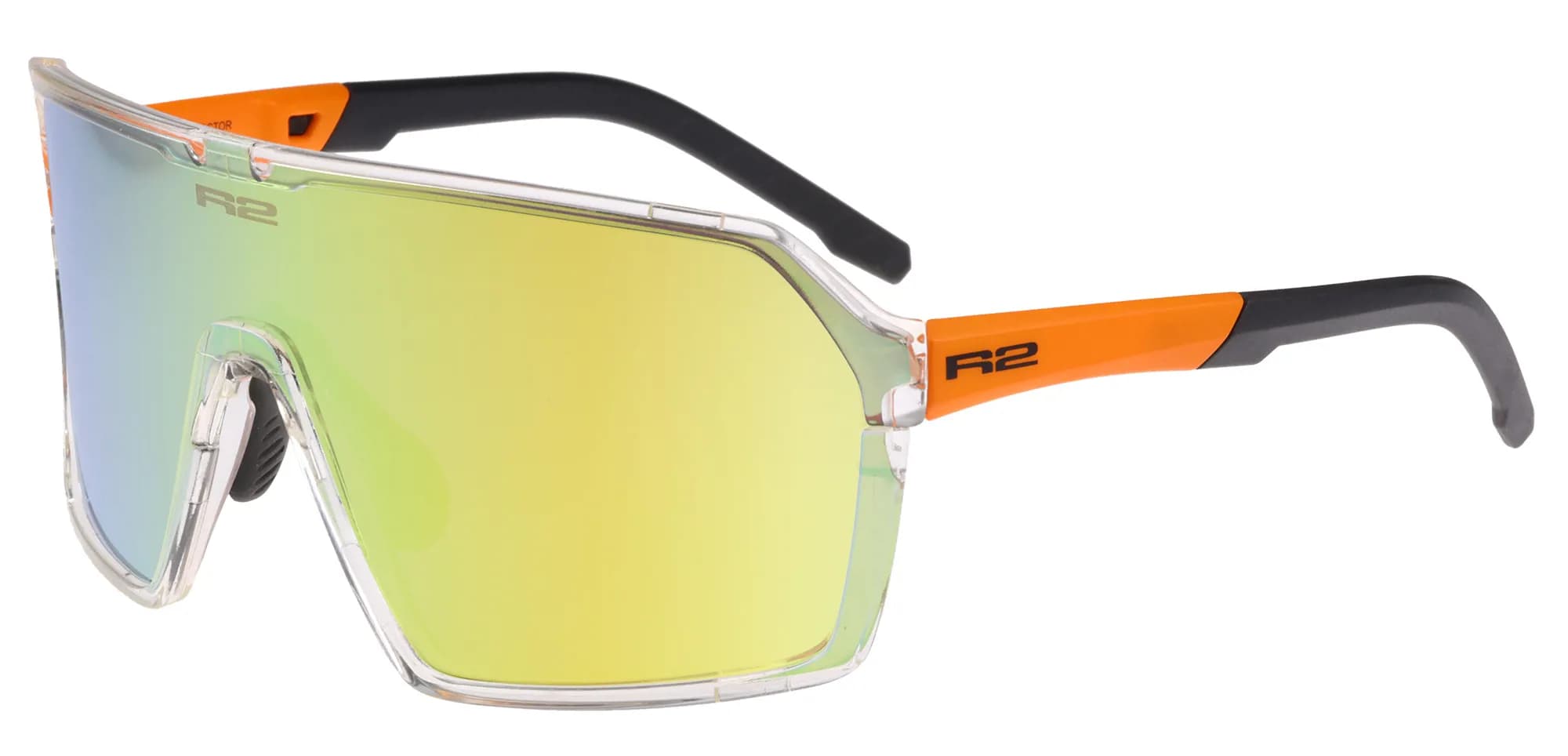 Окуляри R2 FACTOR clear-orange (TR90), лінза smoke (Polarized TAC), покриття orange full revo, кат. 