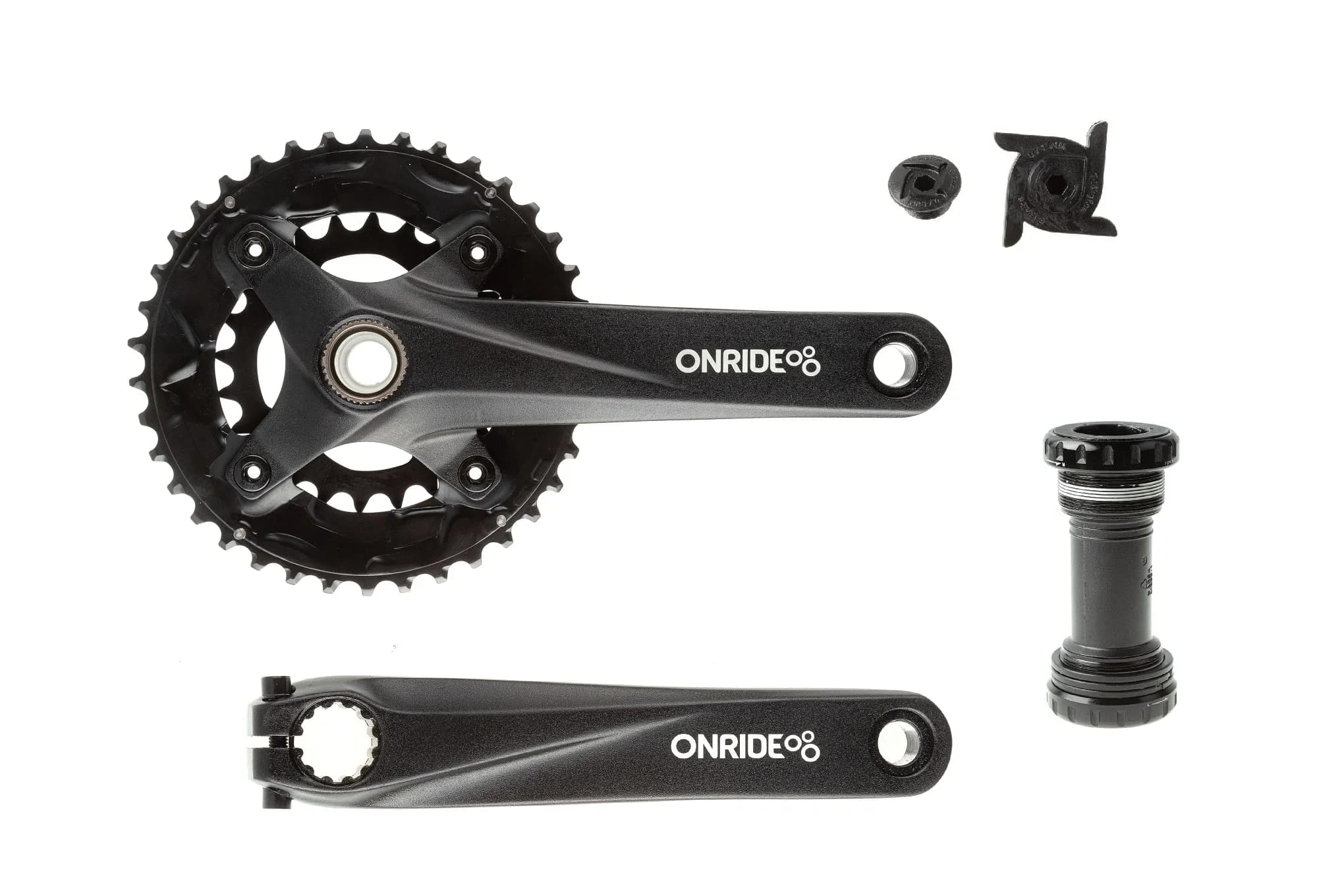 Шатуни ONRIDE Duet Pro 1010, Hollowtech, 170 мм, 24-38Т, BCD 104/64, 10/9 шв., з кареткою, чорний