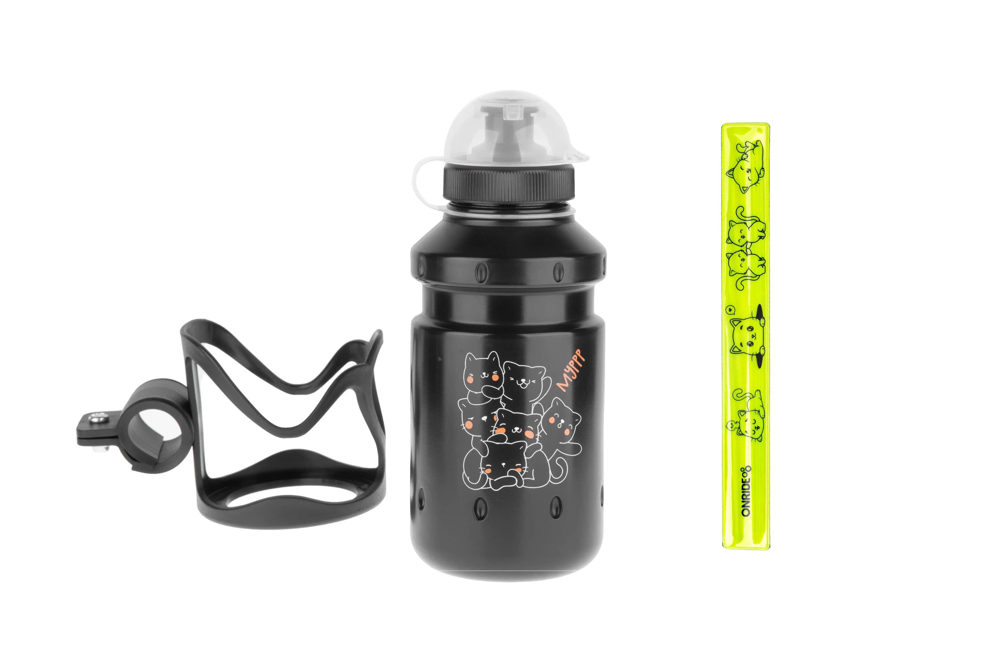 Фляга з фляготримачем на кермо ONRIDE Best 350 мл з ковпачком (в комплекті світловідбивайка ONRIDE)