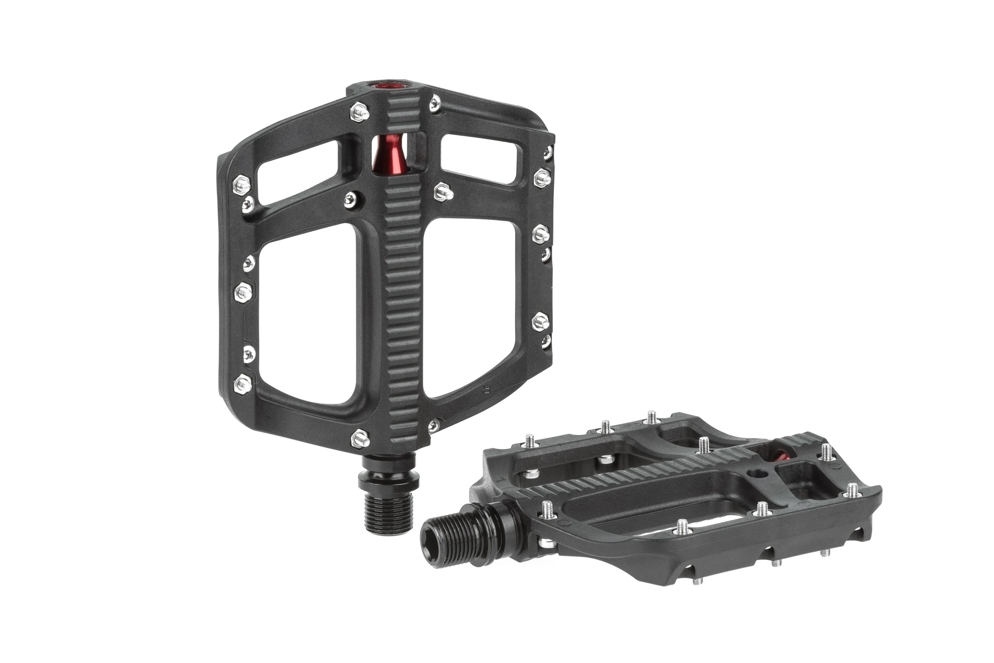 Педалі TW нейлон (105x105) втулка, промпідшипник, металеві шипи, чорні