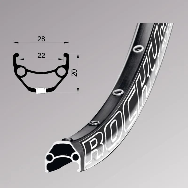 Обід Remerx ROCKY 22 RX 3022, 26'', 559x22, 32 отв., AV, піст., чорн. анод., E-Bike