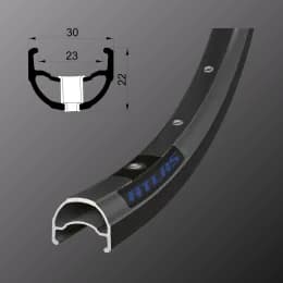 Обід Remerx ATLAS, 26'', 559x23, 36 отв., AV, подвійно пістонований, чорний анодований, E-Bike