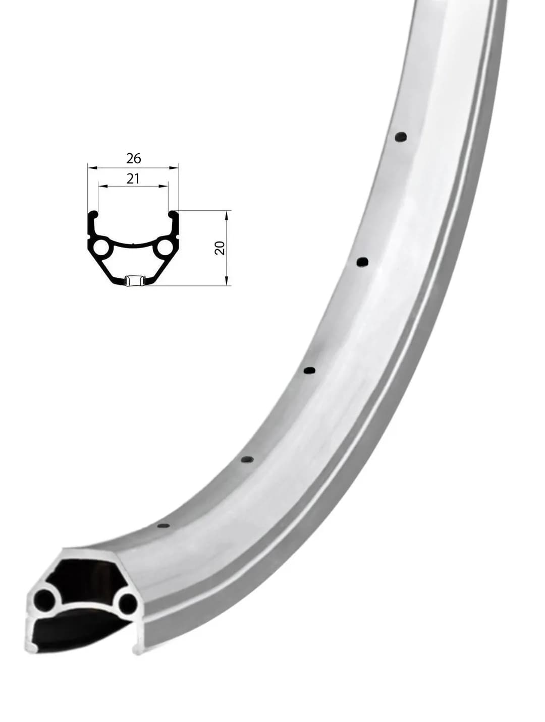 Обід Remerx HIT 21 RX 4521, 26'', 559x21, 32 отв., AV, срібл. анод., V-Br, CNC