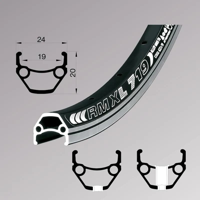 Обід Remerx DRAGON LINE 719, 26'', 559x19, 32 отв., AV, чорн. анод., V-Br, CNC