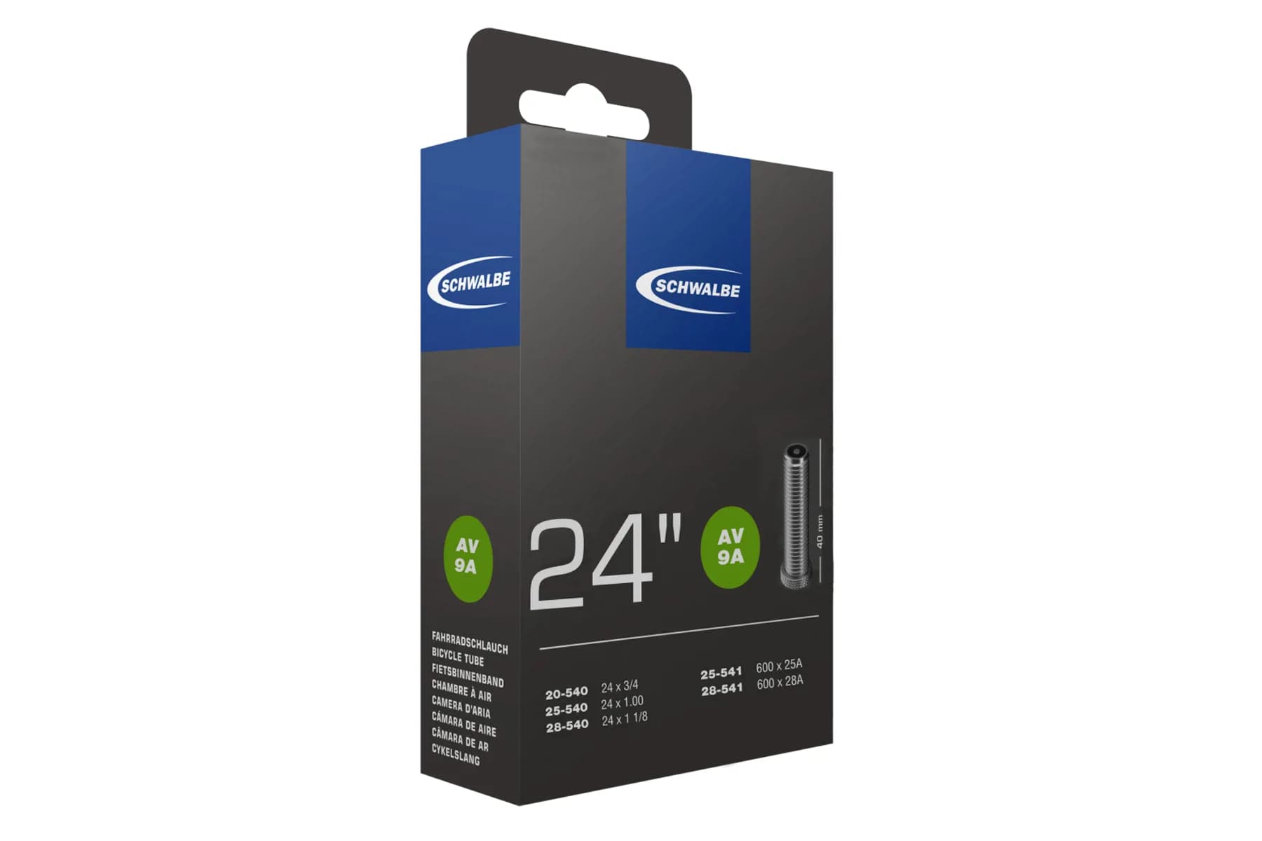 Камера Schwalbe AV9A 20/28-540/541 (ETRTO 20/28-540/541) ніпель AV 40мм
