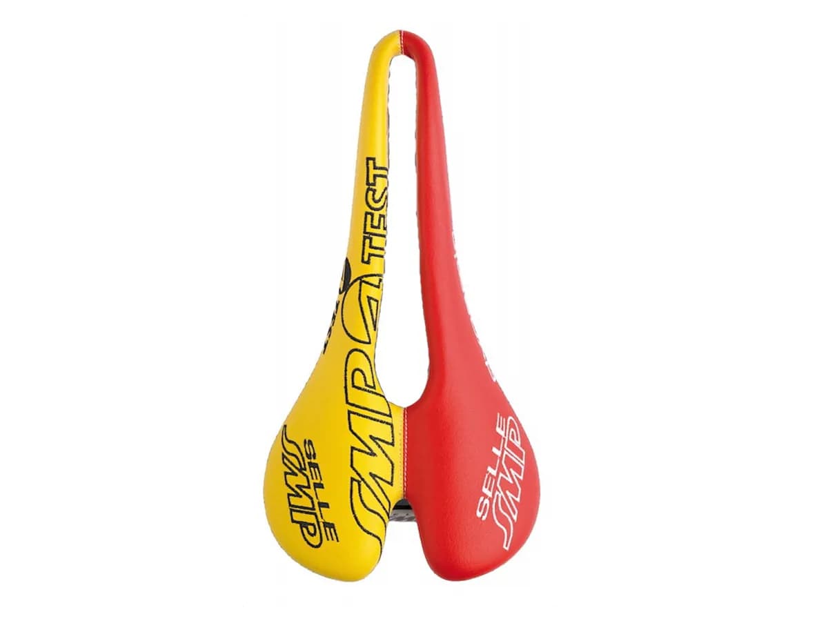 Cідло Selle SMP E-SPORT MEDIUM GEL TEST червоно-жовтий