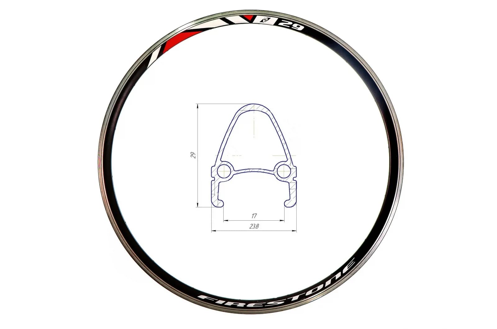 Обод 28" Al 36H двуст. с проточкой HLQC-04 под V-br черн.