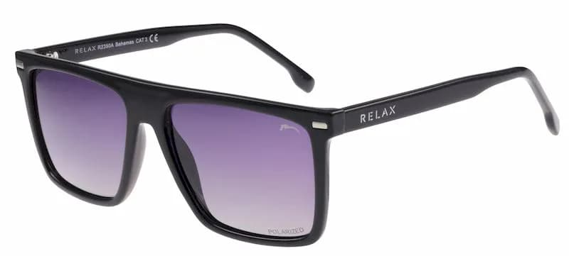 Окуляри Relax Bahamas чорні глянцеві, лінза smoke grady (Polarized TAC), кат. 3