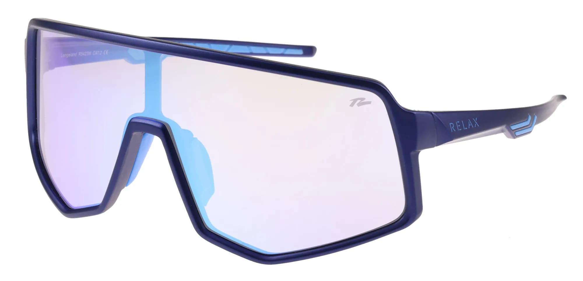Окуляри Relax Langeland сині матові, лінза smoke (PC), ice blue revo, кат. 3