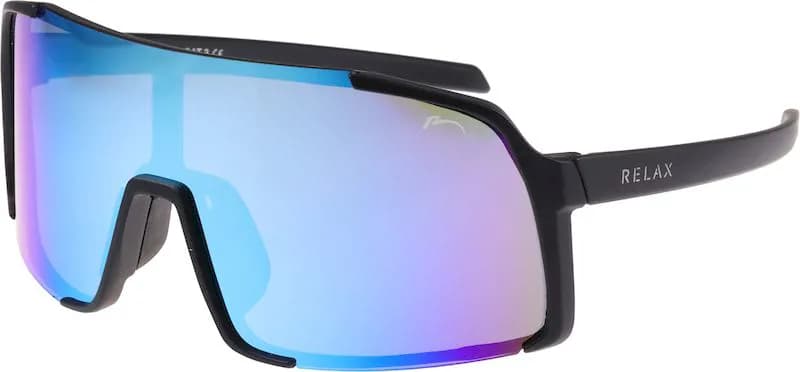 Окуляри Relax Dingo чорні матові, лінза green (TAC 1,0 mm), ice blue platinum, кат. 3