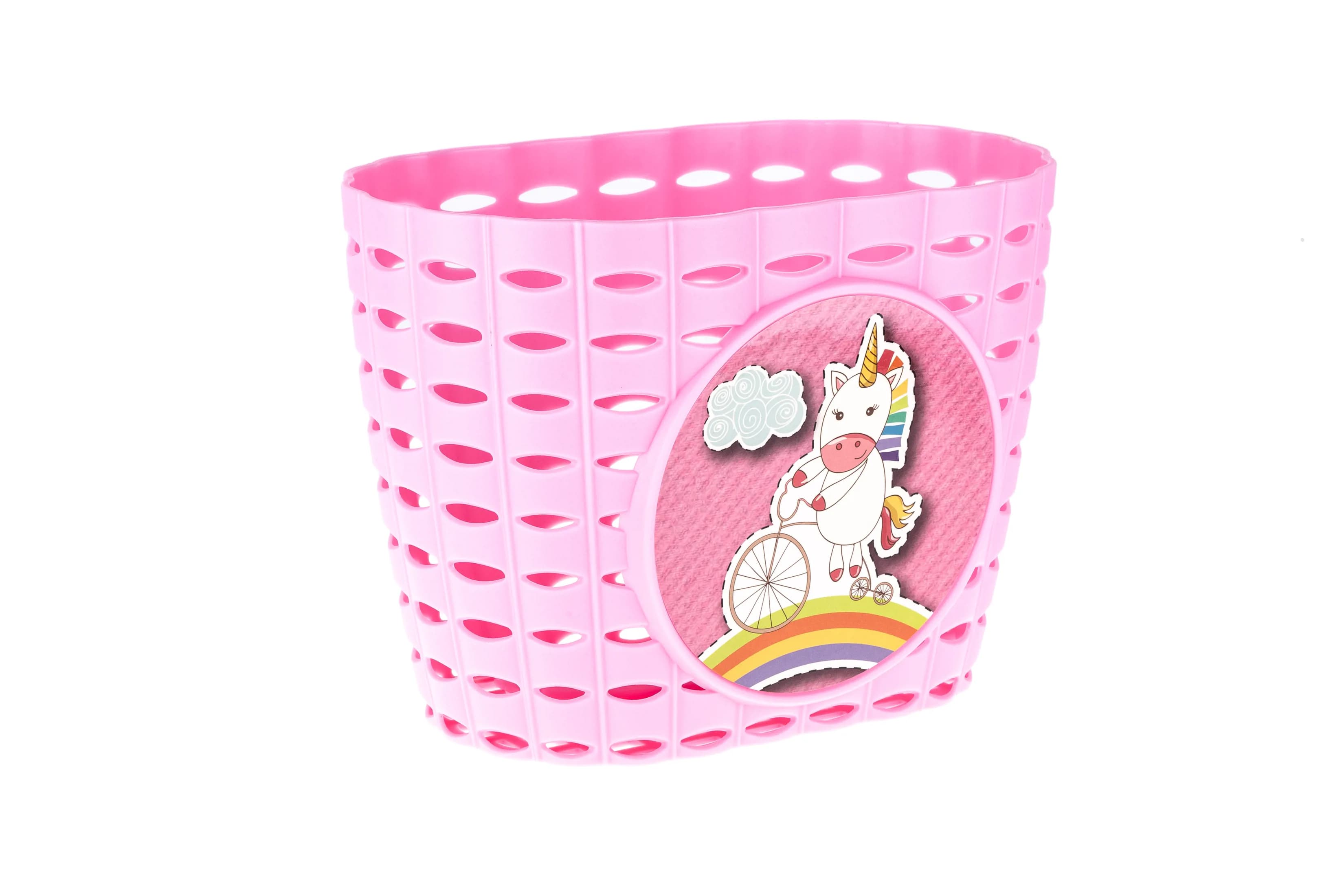 Кошик дитячий пластиковий на кермо ONRIDE Lio рожевий для велосипедів 12-14"