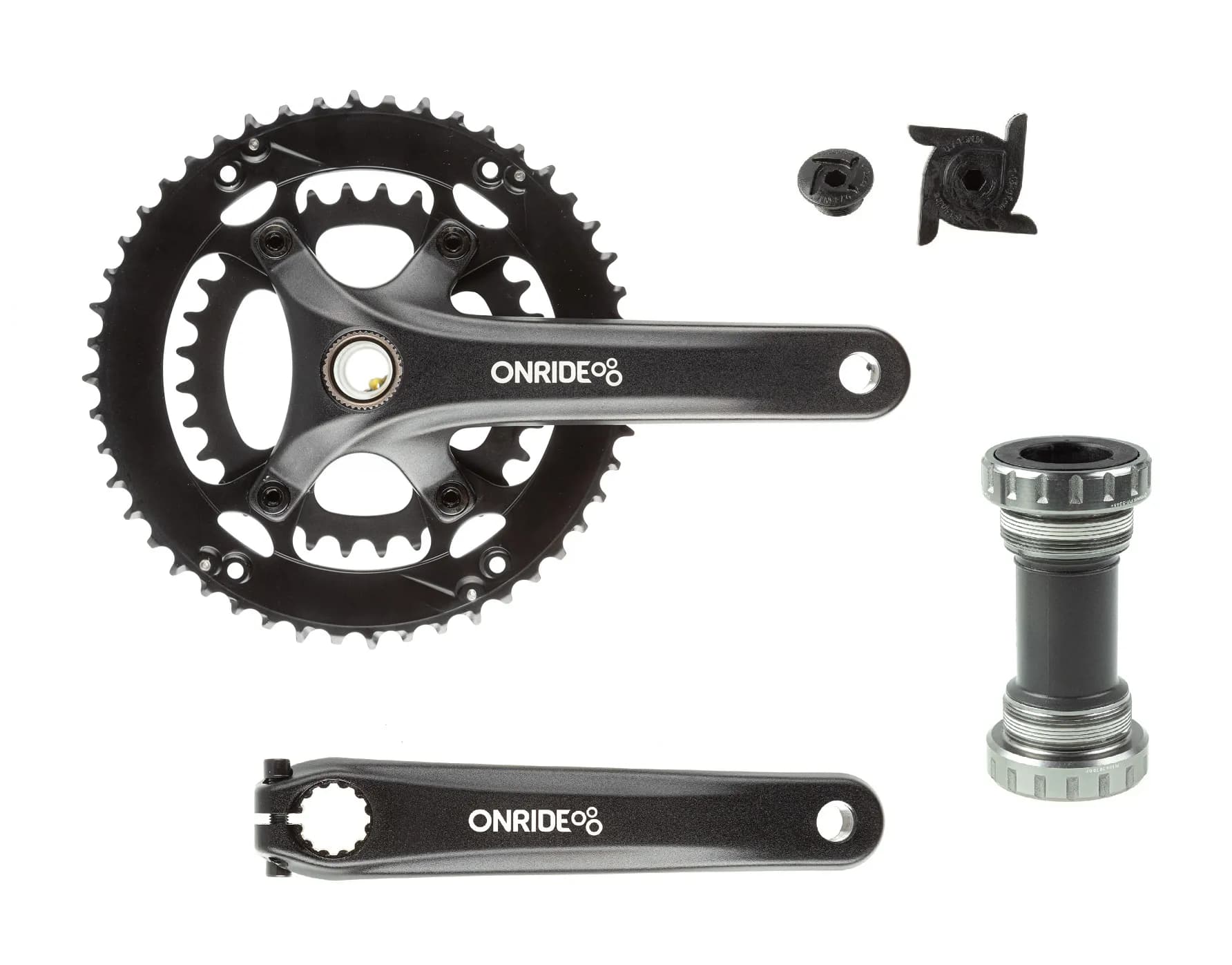 Шатуни ONRIDE Duet Pro 1110, Hollowtech, 170 мм, 32-48Т, BCD 110/80, 11/10 шв., з кареткою, чорний