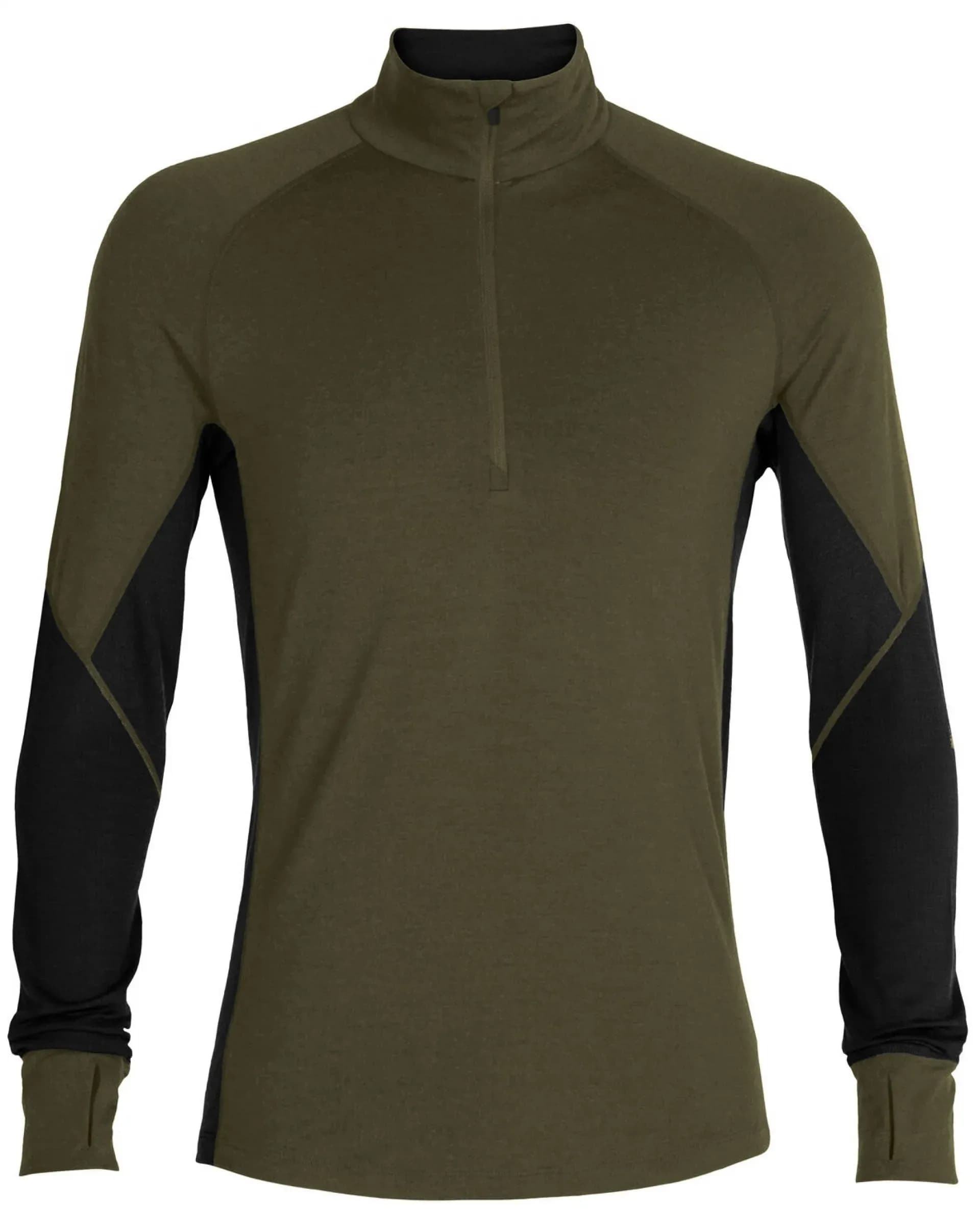Термофутболка з довгим рукавом ICEBREAKER 260 Zone LS Half Zip MEN LODEN/BLACK S