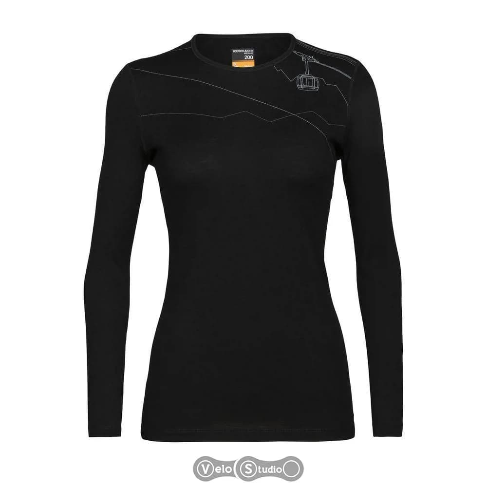 Термофутболка з довгим рукавом ICEBREAKER 200 Oasis LS Crew Skyway BLACK S