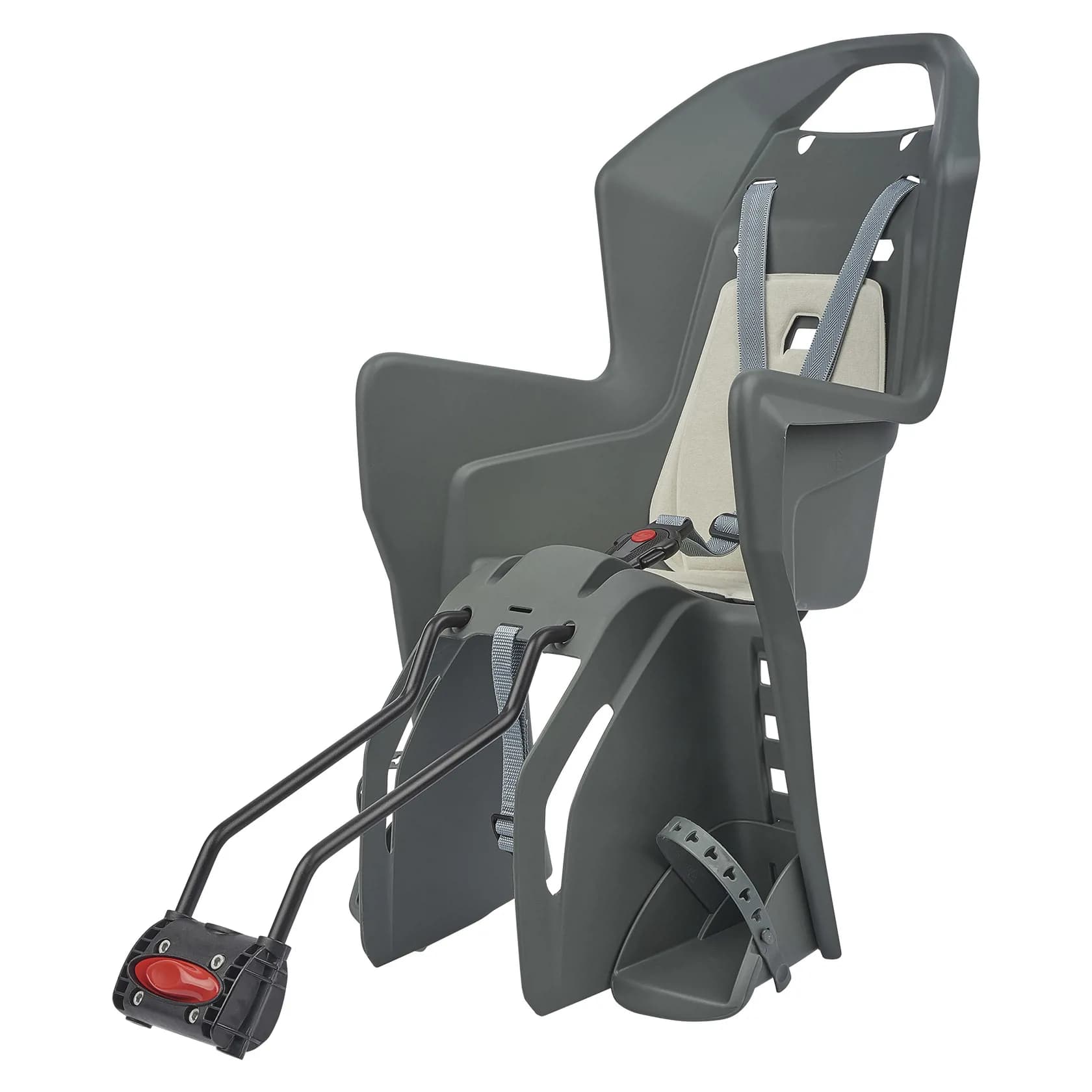 Дитяче крісло заднє POLISPORT Koolah FF 29" на підсідельну трубу, 26"-29", 9-22 кг, сіре